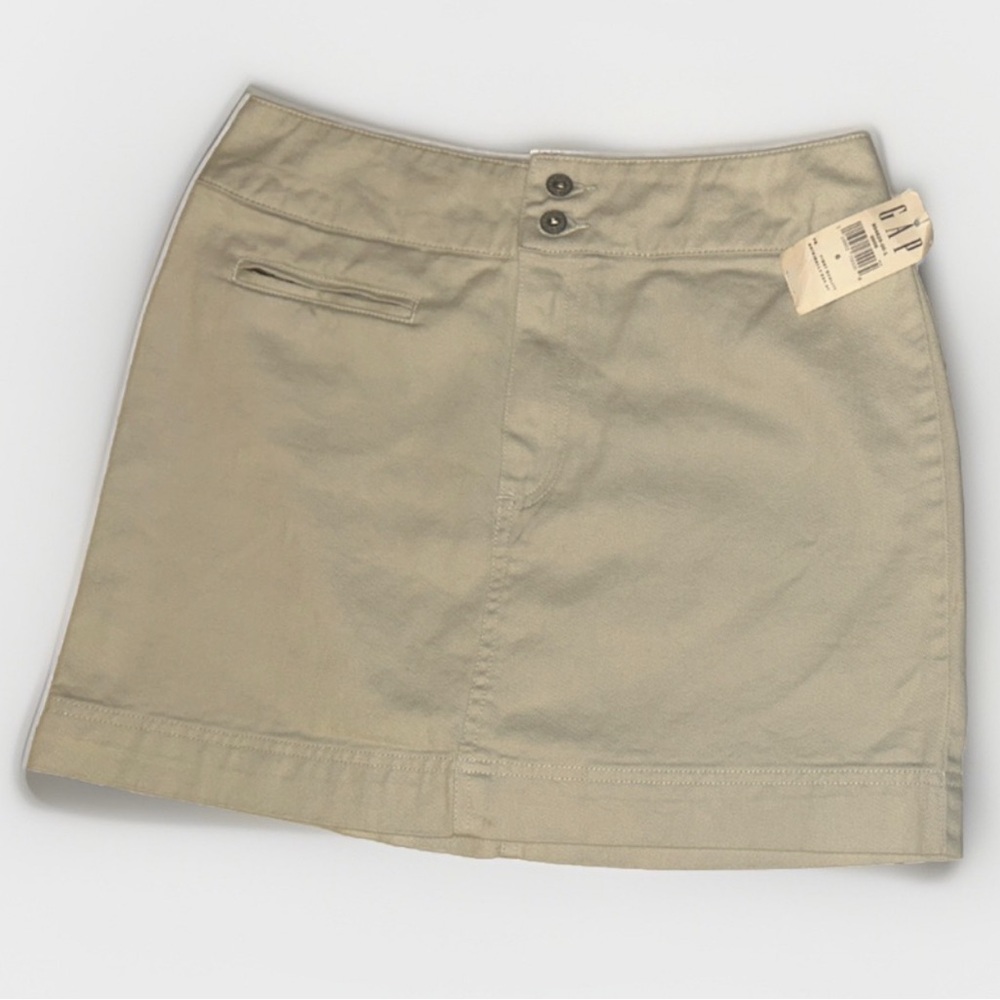 VINTAGE 90s/2000s GAP New With Tags Chino MINI‎ SKIRT, Size 6 Y2K RARE